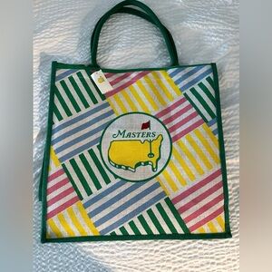 Masters Augusta National 2026 Jute Tote Bag Multicolor Striped NWT